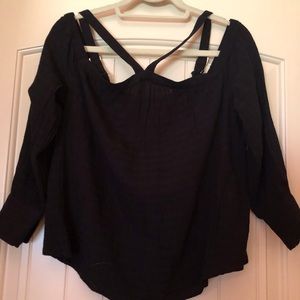 Black off the shoulder top